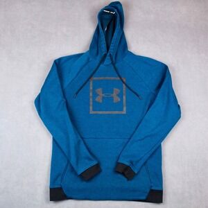 Under Armour Hoodie Mens Size M Teal Vibe Unstoppable Cotton Polyester